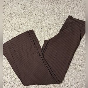 H&M Chocolate Ribbed Trousers